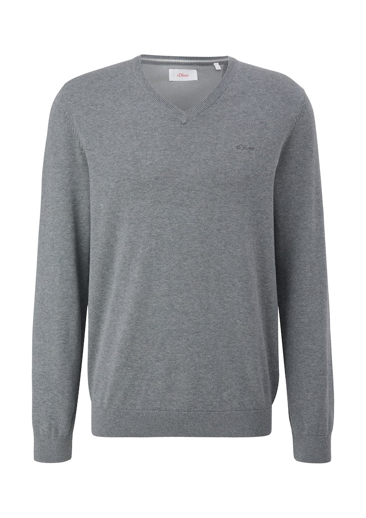 S. Oliver red Herren Pullover Grey/Black