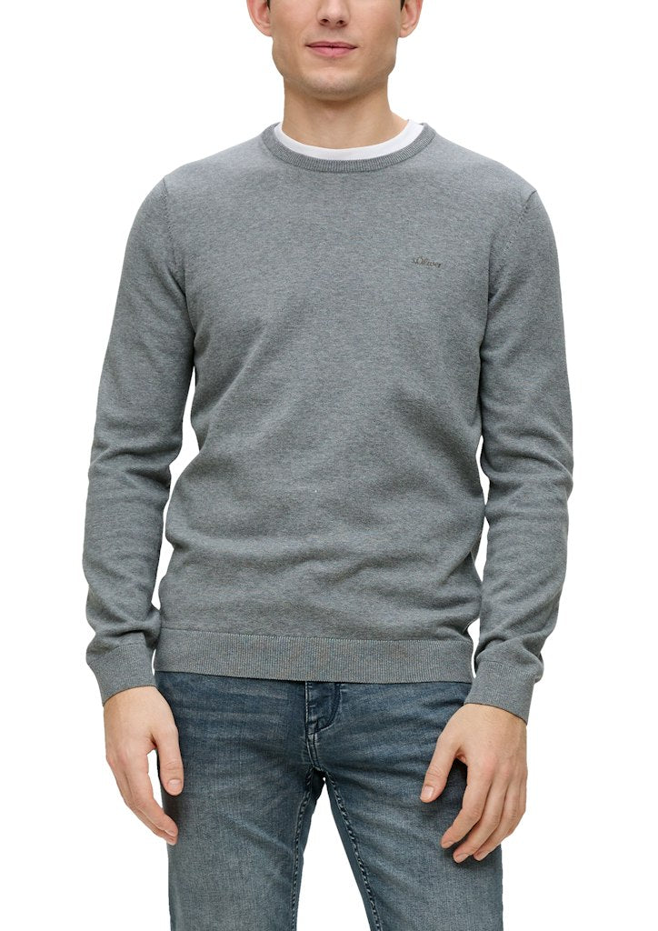 S. Oliver red Herren Pullover Grey/Black