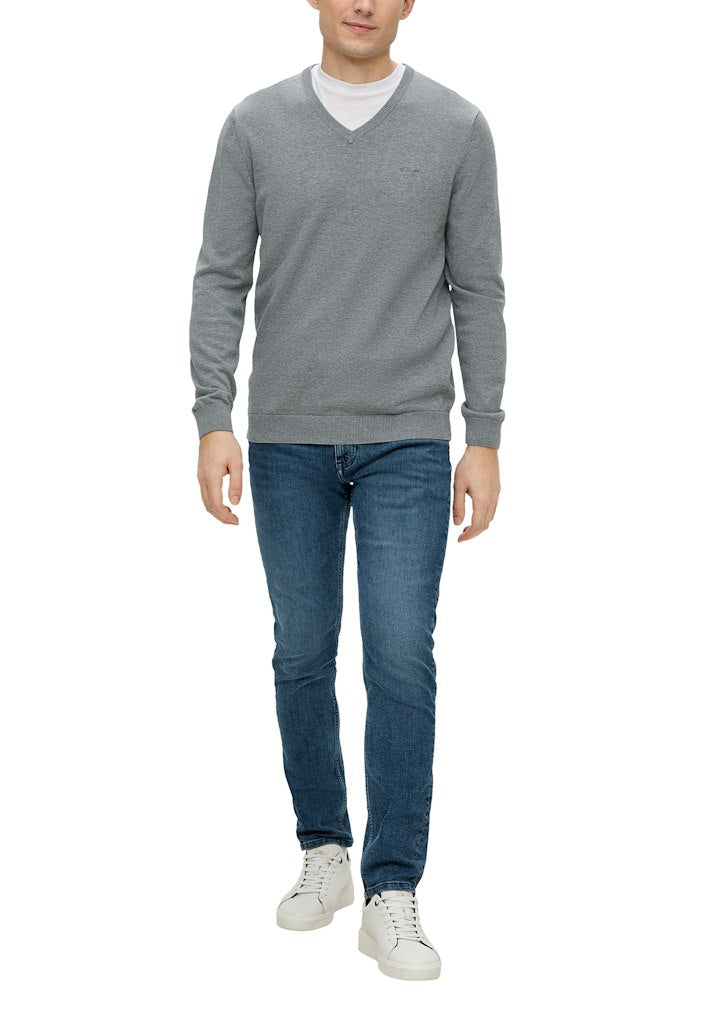 S. Oliver red Herren Pullover Grey/Black