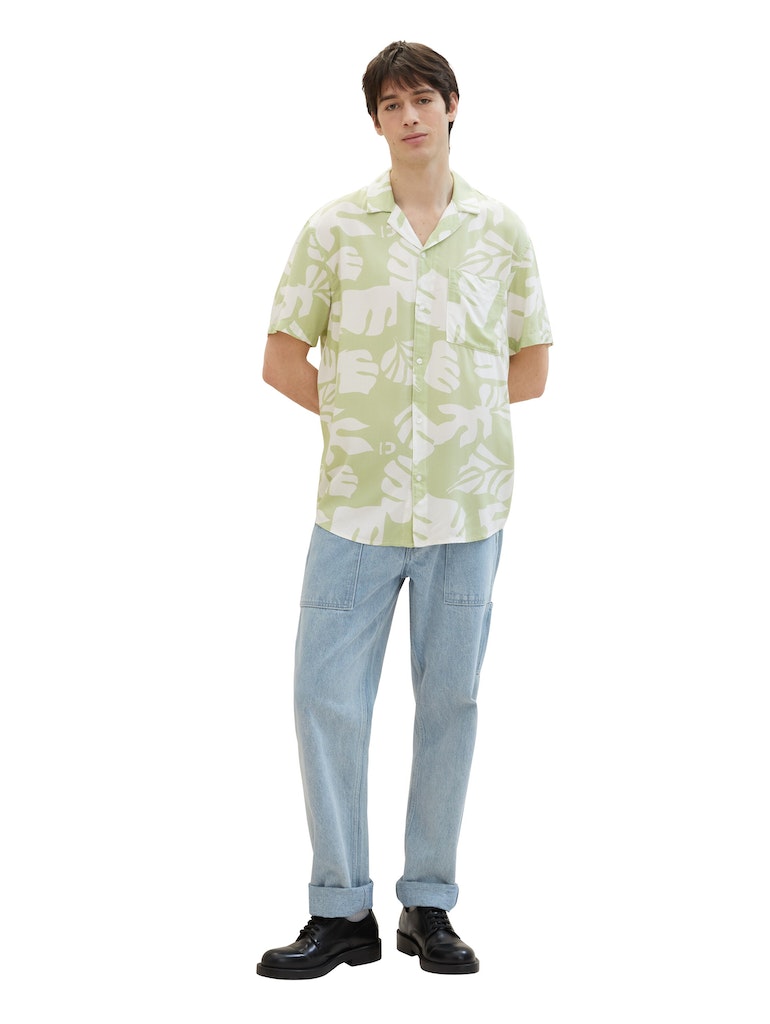 Tom Tailor denim Herren Hemden kurz Green White Big