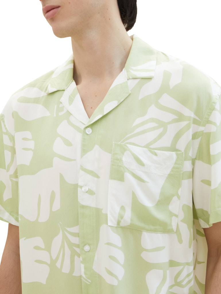 Tom Tailor denim Herren Hemden kurz Green White Big