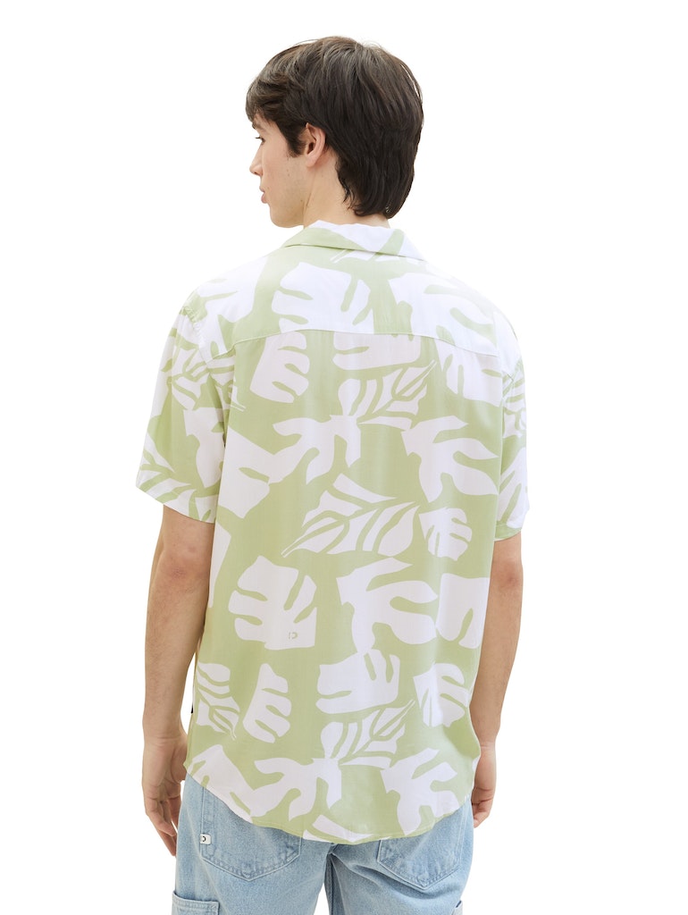 Tom Tailor denim Herren Hemden kurz Green White Big