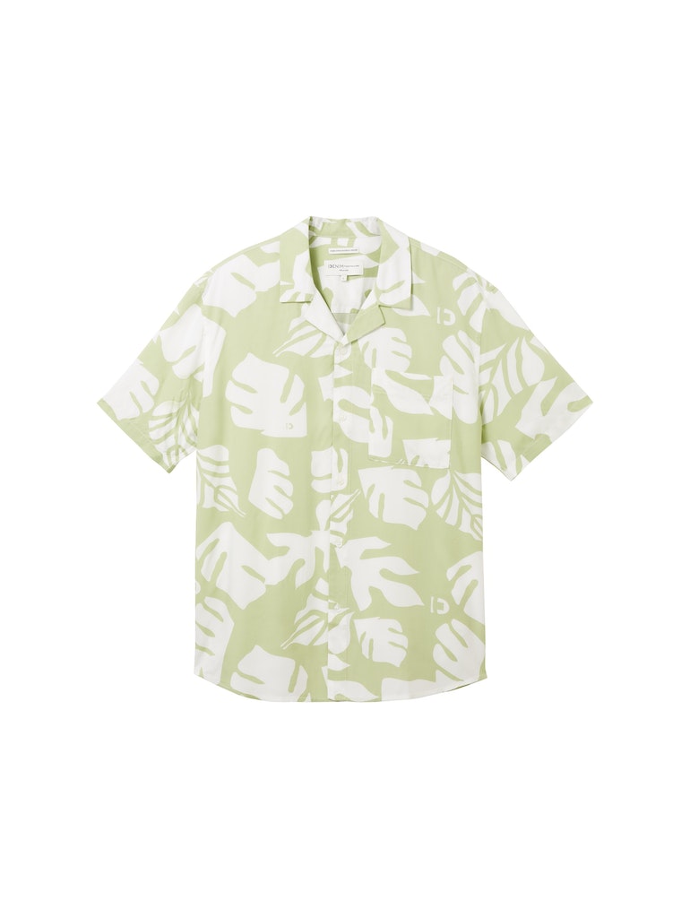 Tom Tailor denim Herren Hemden kurz Green White Big