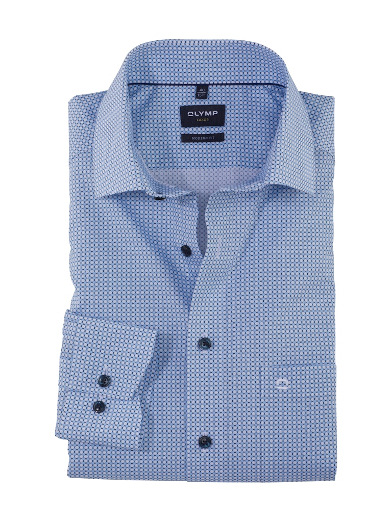 Olymp Herren Hemden lang Bleu
