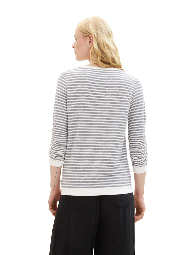 Tom Tailor denim Damen Sweatshirts Blue White Stru