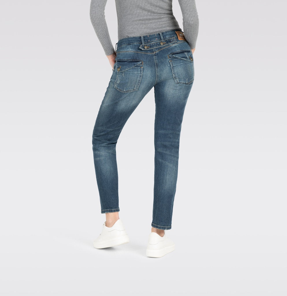 Mac Damen Jeans Green Destroyed