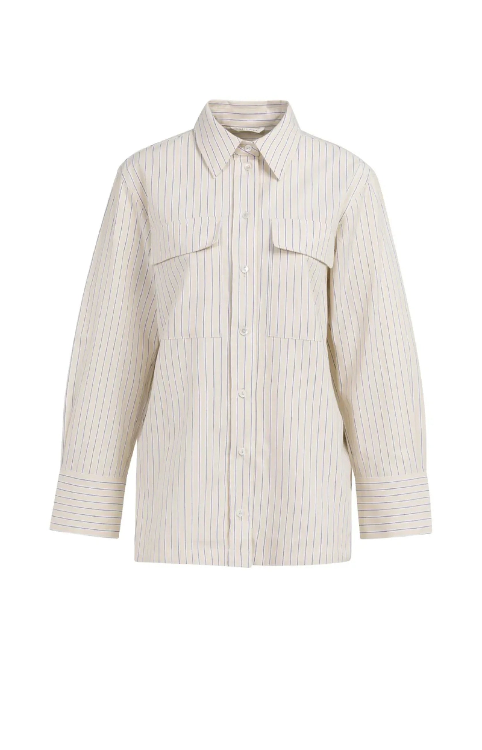 Gestreifte Bluse mit Brusttaschen