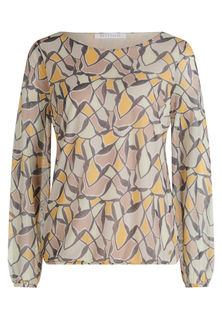 Betty & Co Damen T-Shirts Taupe/Yellow