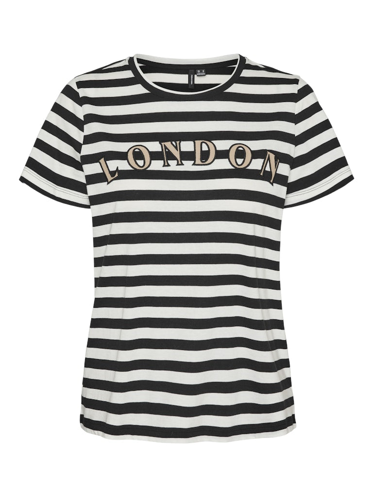 Vero Moda Damen T-Shirts Black/Snow Whit
