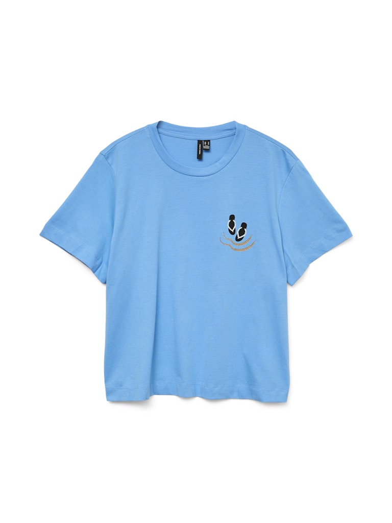 Vero Moda Damen T-Shirts Azure Blue/Blac