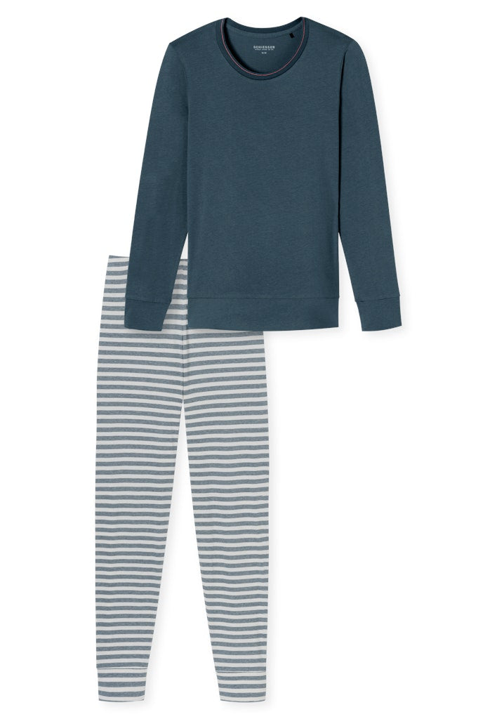 Schiesser Schlafanzug Jeansblau