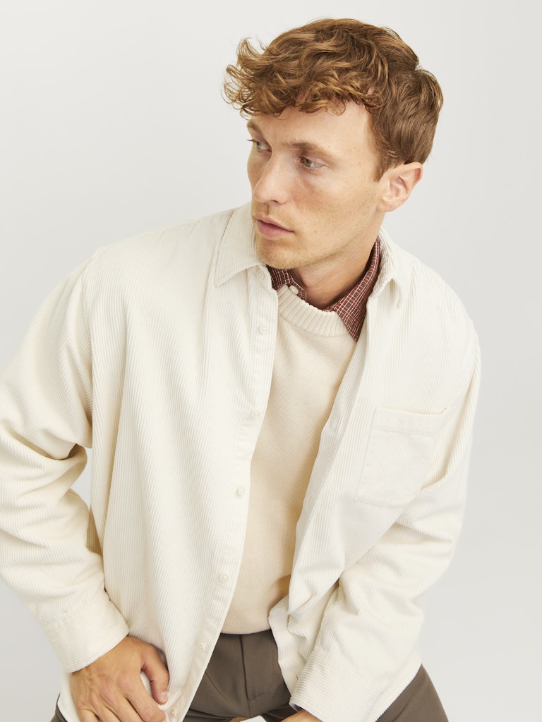 Jack & Jones Herren Hemden lang Antique White