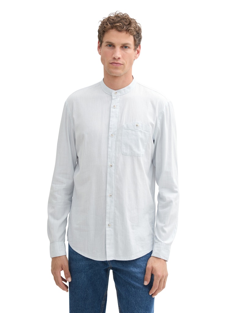 Tom Tailor denim Herren Hemden lang Light Herringbo