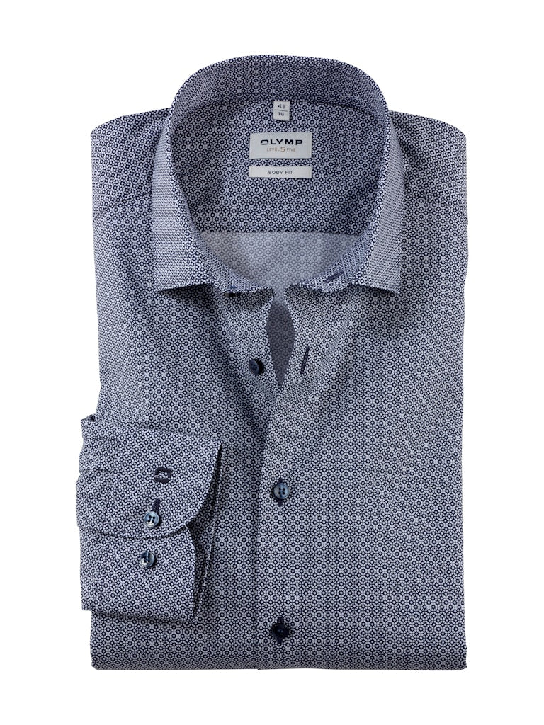 Olymp Herren Hemden lang  Marine