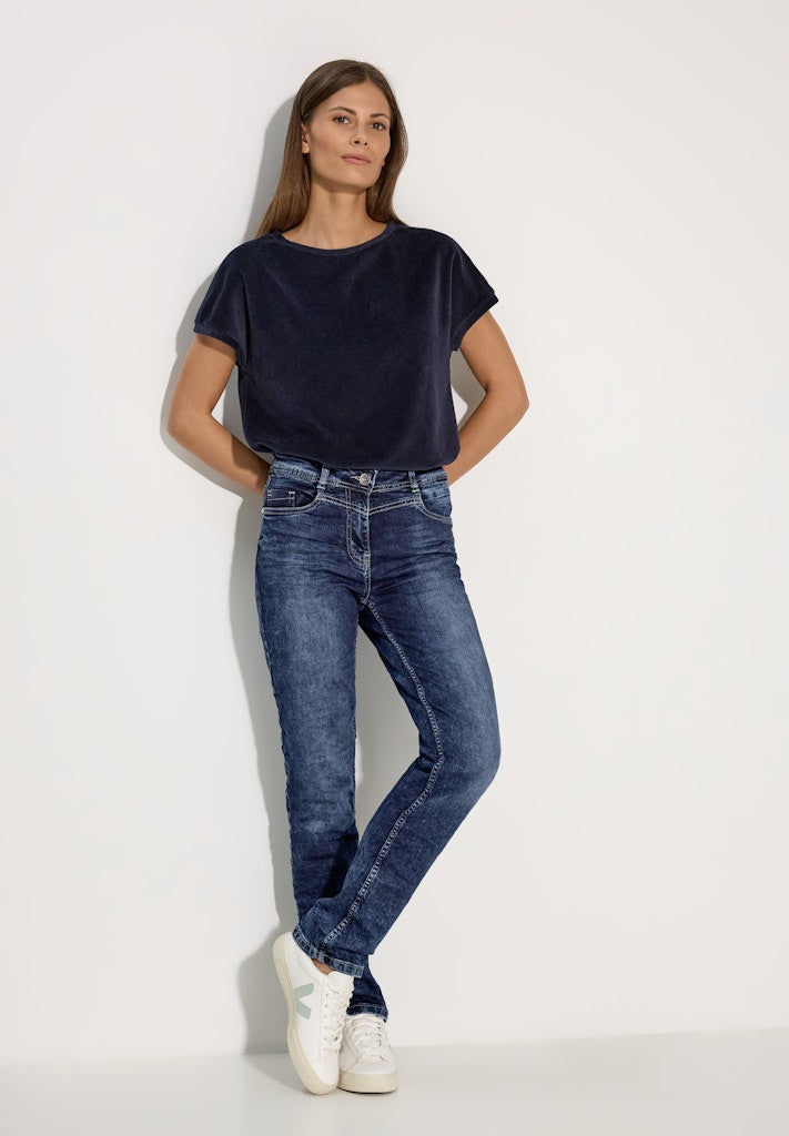 Cecil Damen Hosen Mid Blue