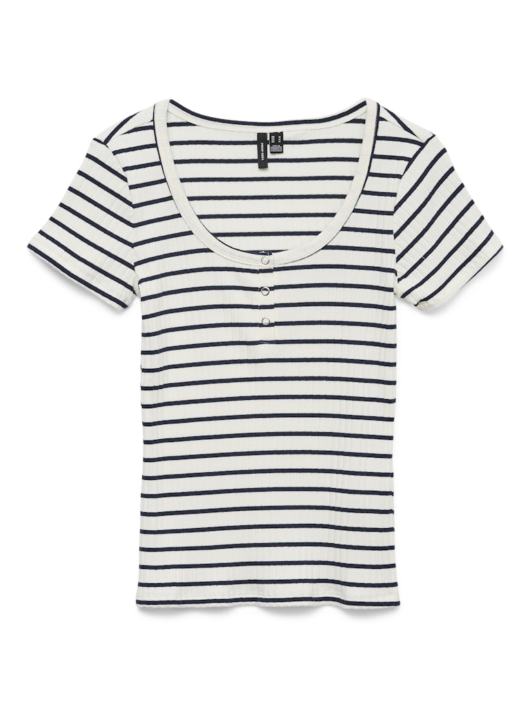 Vero Moda Damen T-Shirts Snow White/Navy