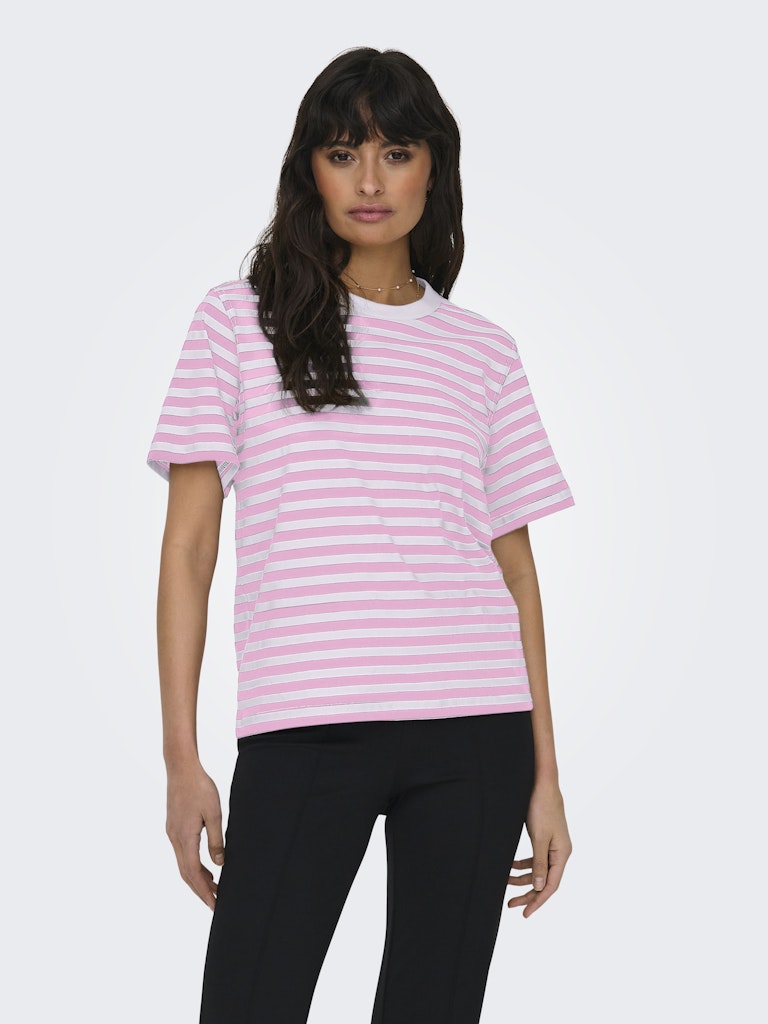 Only Damen T-Shirts Bonbon/White St
