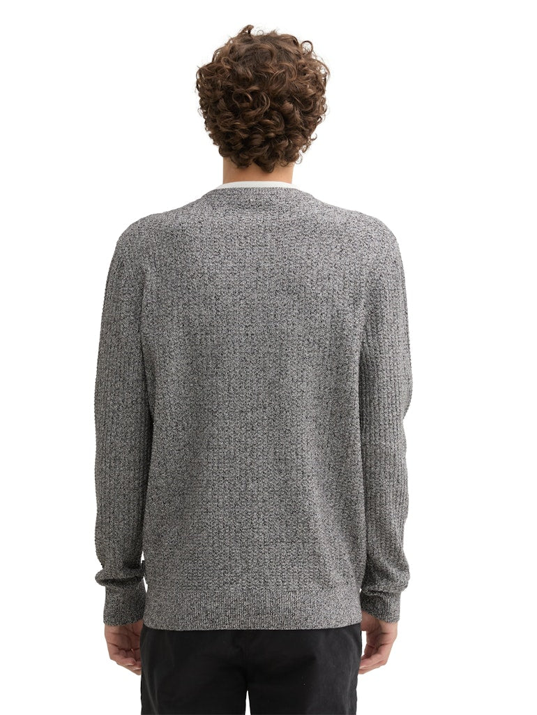 Tom Tailor denim Herren Pullover Black White Mou