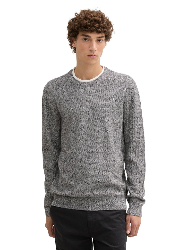 Tom Tailor denim Herren Pullover Black White Mou