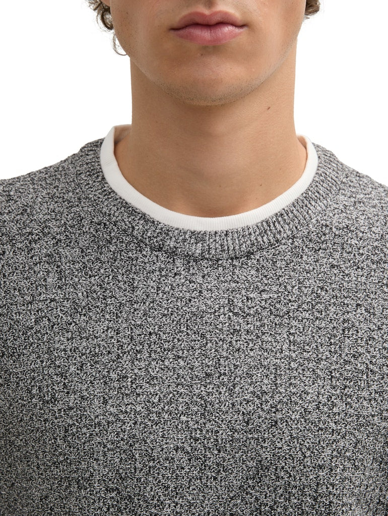 Tom Tailor denim Herren Pullover Black White Mou