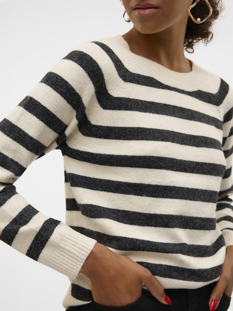 Vero Moda Damen Pullover Birch/W. Black