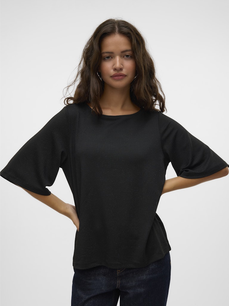 Vero Moda Damen T-Shirts Black/Black Lur