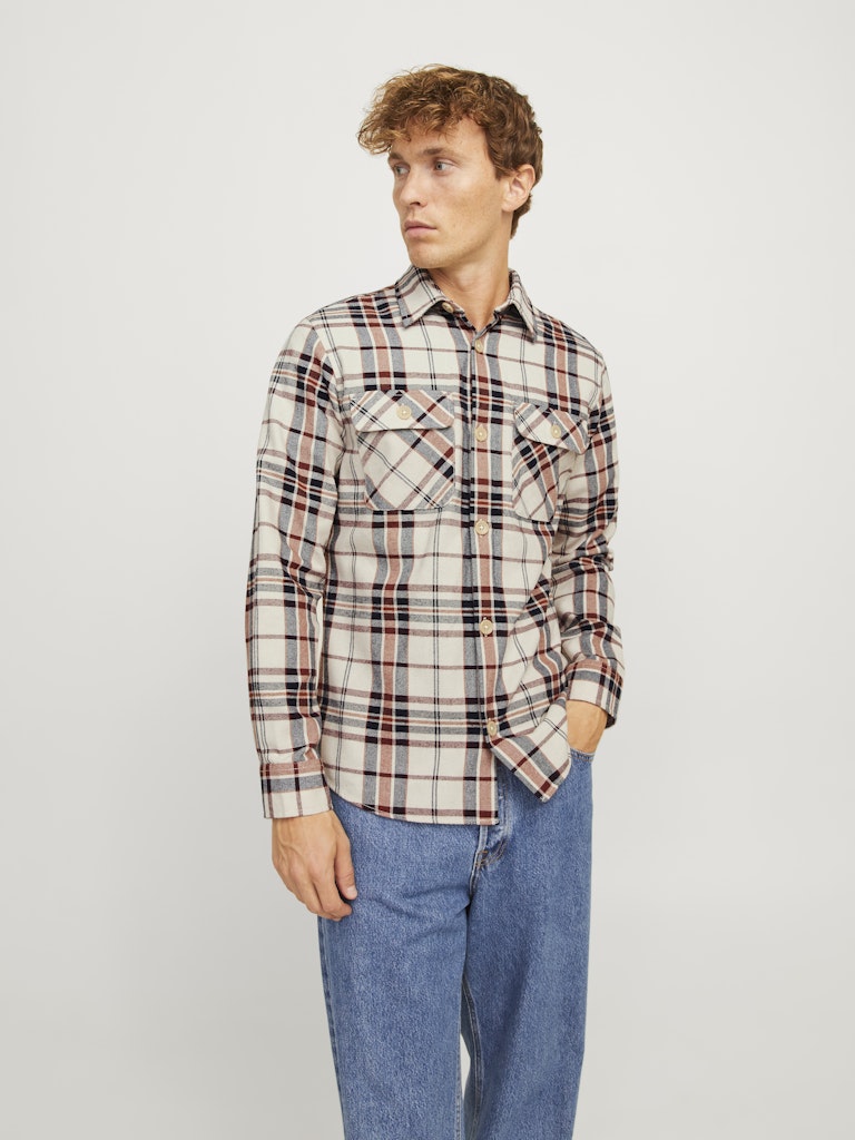 Jack & Jones Herren Hemden lang Mocha Bisque