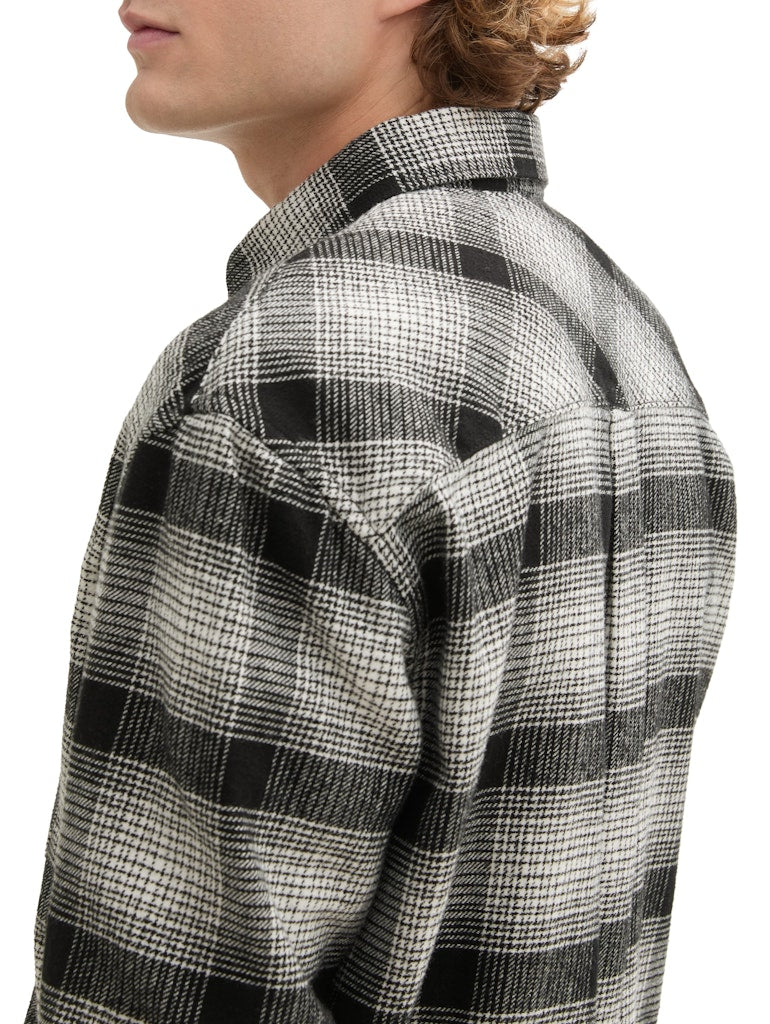 Tom Tailor denim Herren Hemden lang Black White Che
