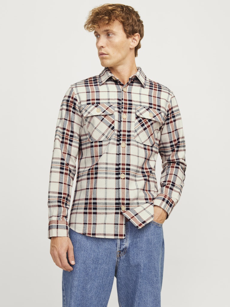 Jack & Jones Herren Hemden lang Mocha Bisque