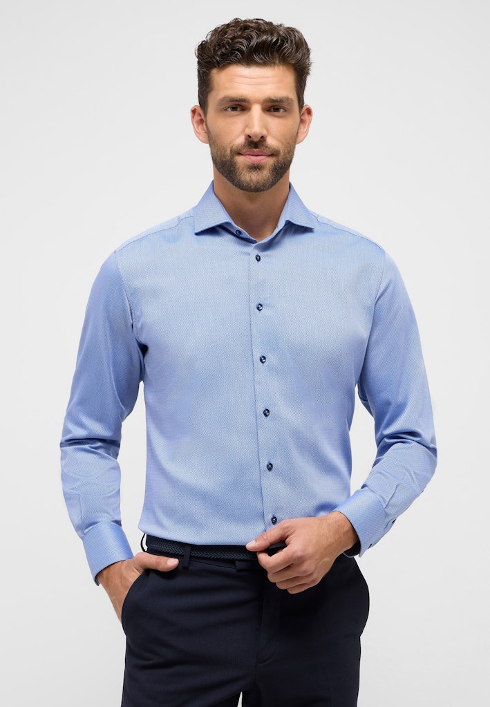 Eterna Herren Hemden lang Blau