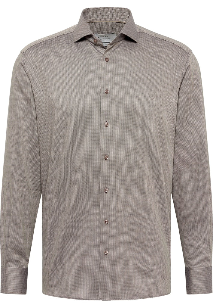 Eterna Herren Hemden lang Beige-Braun