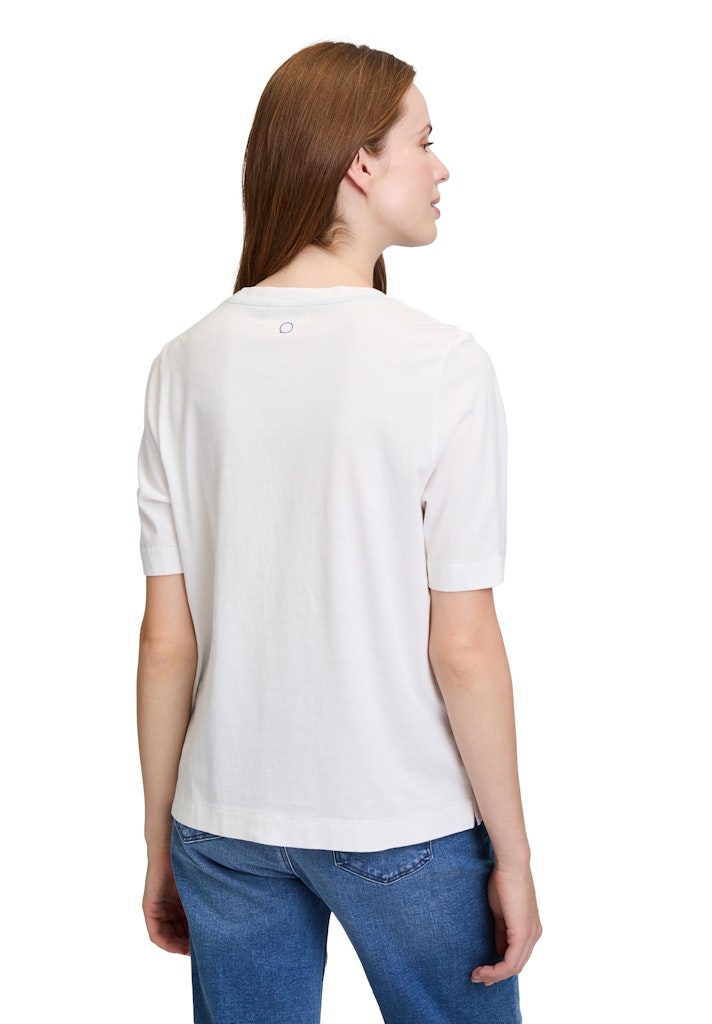 Cartoon Damen T-Shirts Patch Cream/Blu