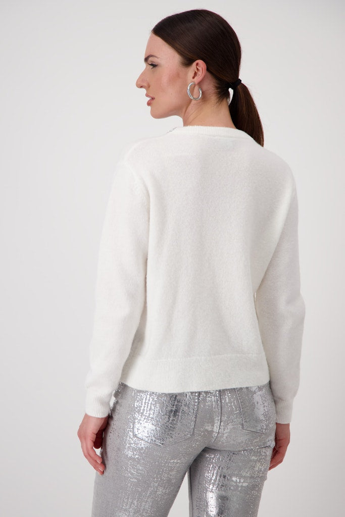 Monari Damen Pullover Off-White