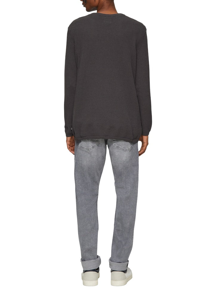 QS by S.Oliver Herren Pullover Grey/Black
