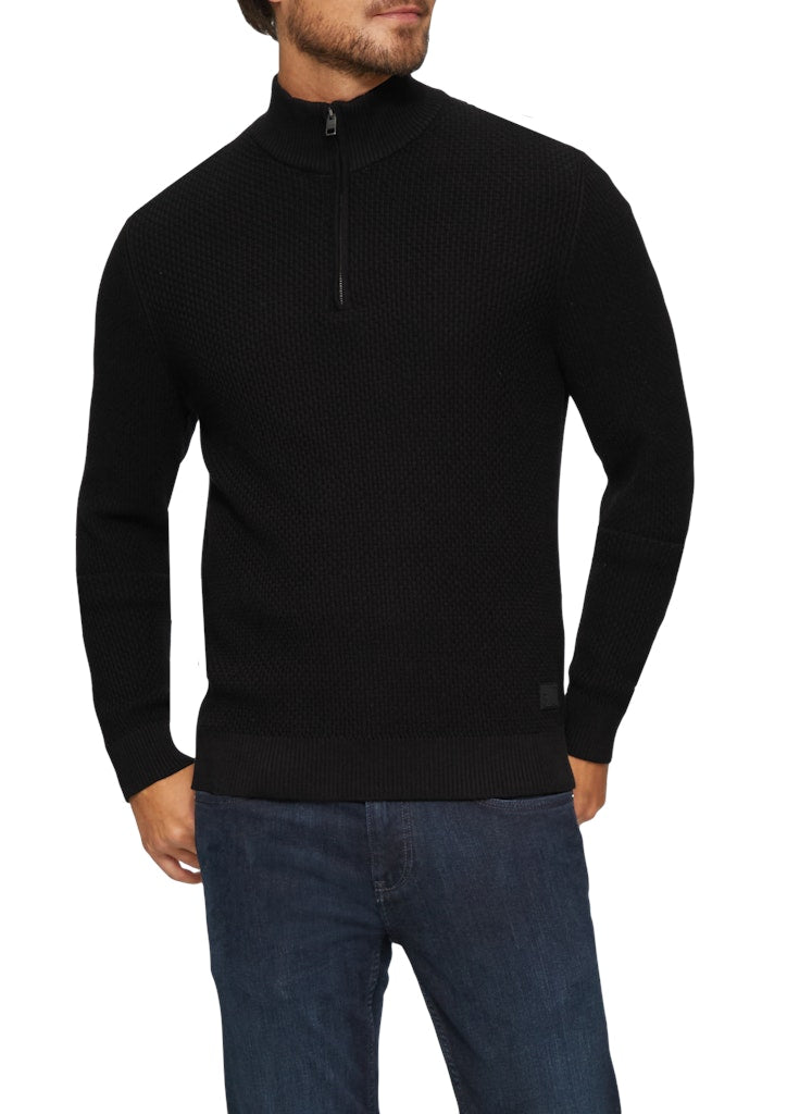 S. Oliver red Herren Pullover Grey/Black