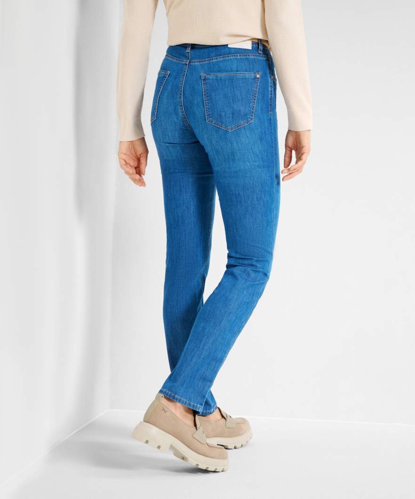 Brax Damen Jeans Used Stone Blue