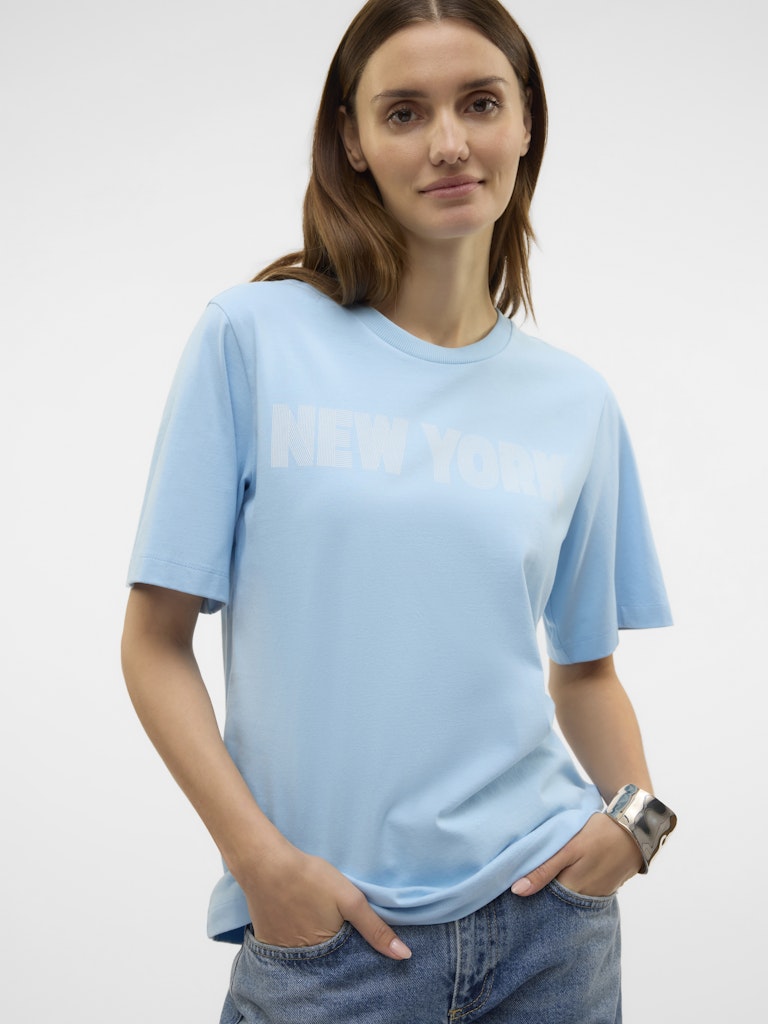 Vero Moda Damen T-Shirts Airy Blue/New Y
