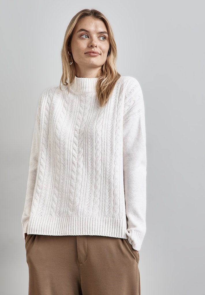 Street One Damen Pullover Cream Whi