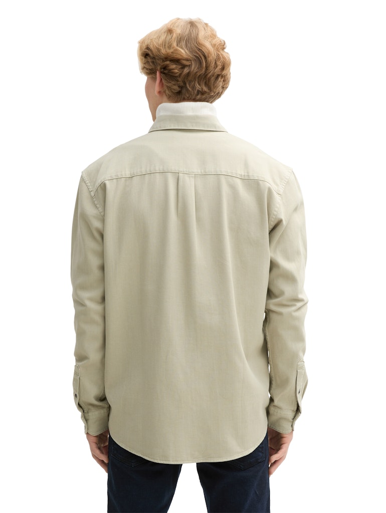 Tom Tailor denim Herren Hemden lang Beige Abbey Sto