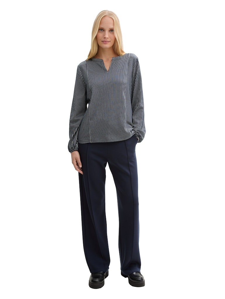 Tom Tailor Damen T-Shirts Navy Blue White