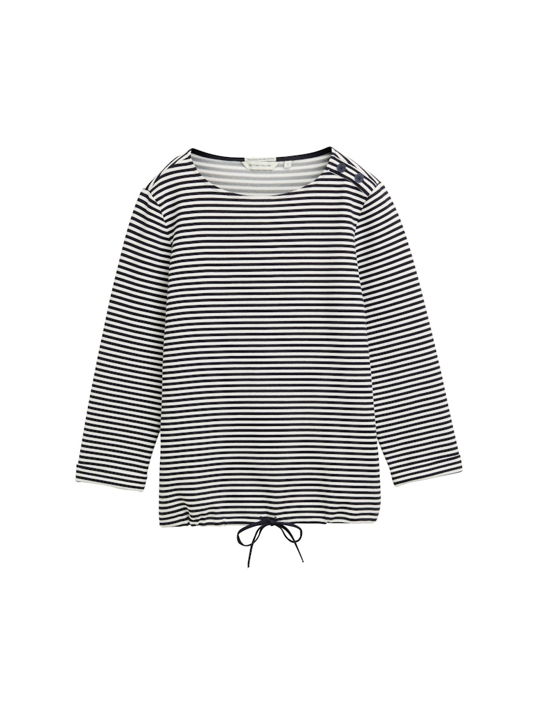 Tom Tailor Damen T-Shirts Offwhite Navy R