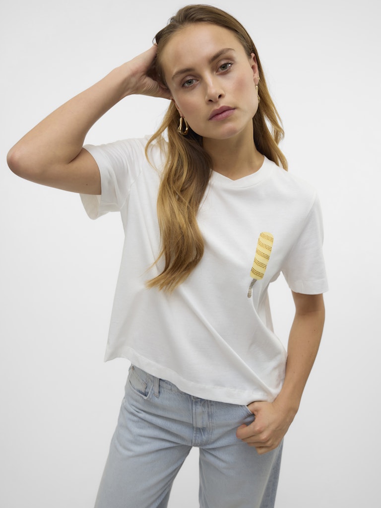 Vero Moda Damen T-Shirts Snow White/Ice