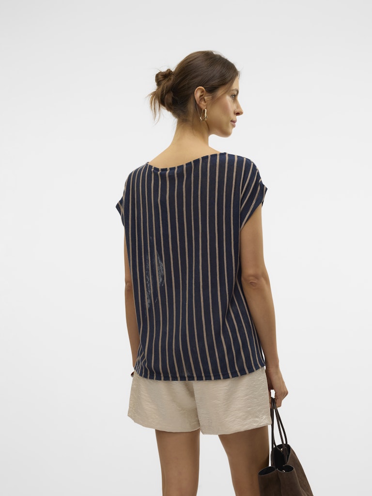 Vero Moda Damen T-Shirts Navy Blazer/Sil