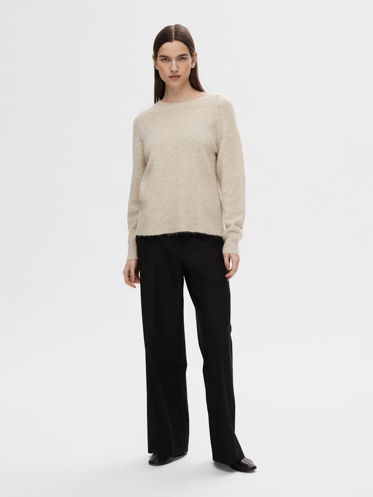 Selected Femme Damen Pullover Birch/Melange