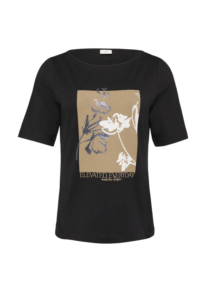 S. Oliver black Damen T-Shirts Grey/Black