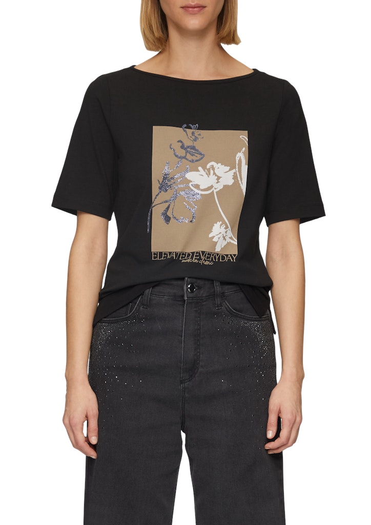S. Oliver black Damen T-Shirts Grey/Black