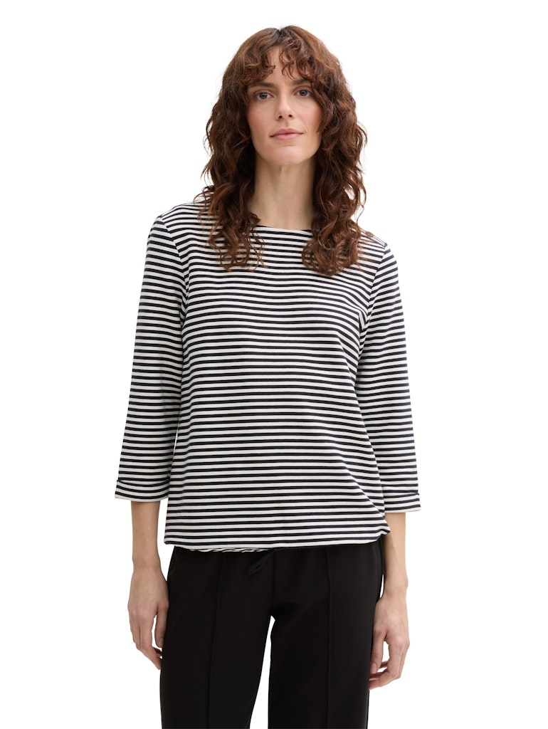 Tom Tailor Damen T-Shirts Offwhite Navy R