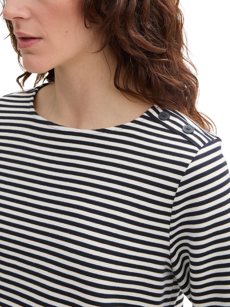 Tom Tailor Damen T-Shirts Offwhite Navy R