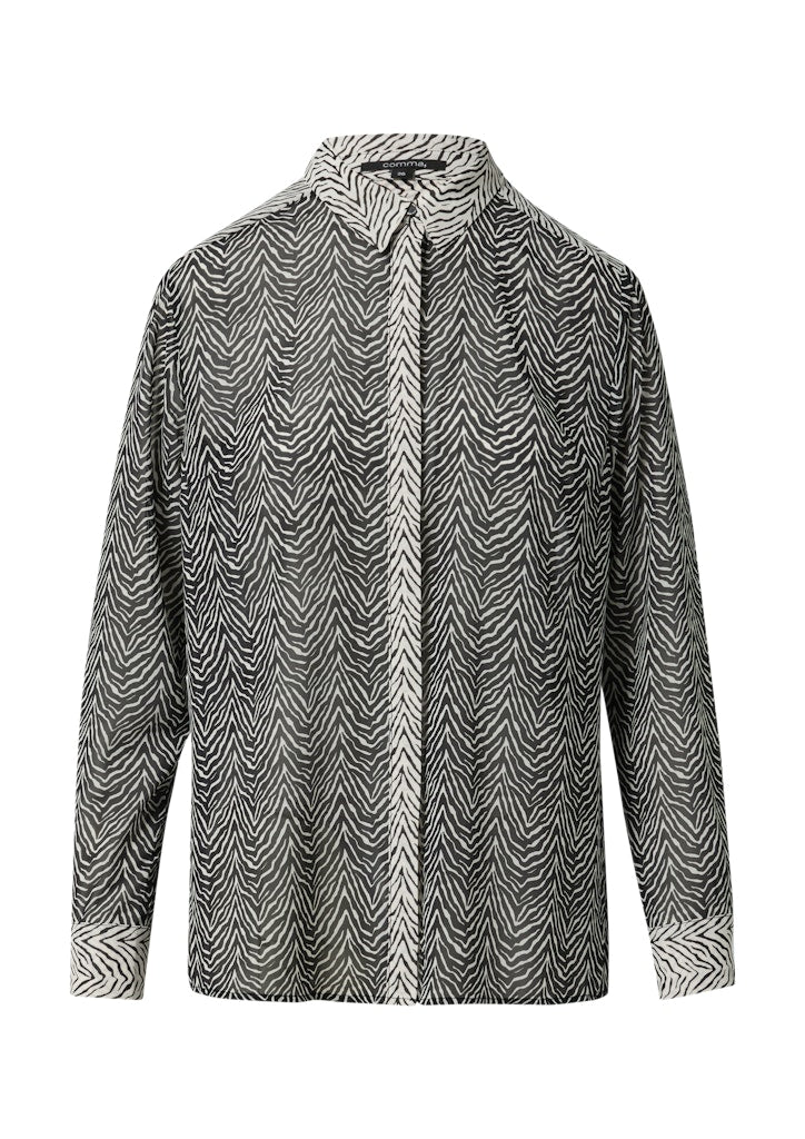 Comma Damen Blusen Grey/Black