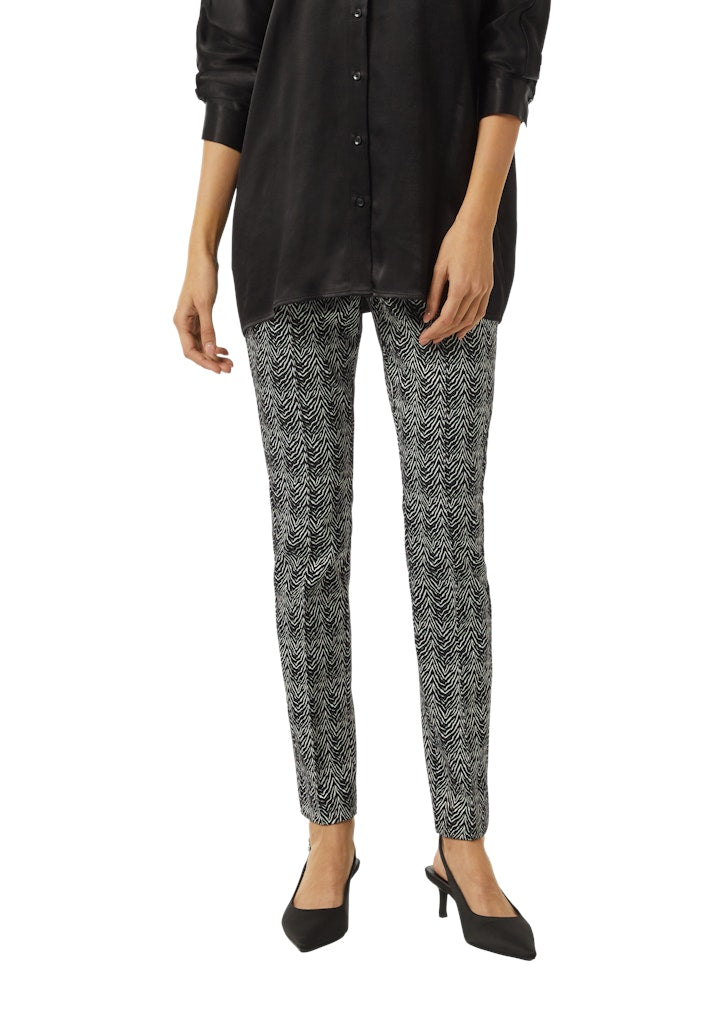Comma Damen Hosen Grey/Black